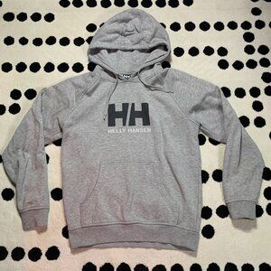 Helly Hansen Hoodie Women's M Gray Embroidered Logo Casual Activewear Sweatshirt